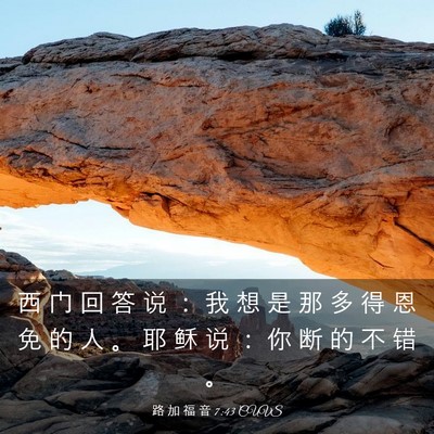 Picture 03 - 路 加 福 音 7:43 CUVS - 西 门 回 答 说 ： 我 想 是 那 多 得 - Bible Verse Picture