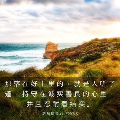Picture 03 - 路 加 福 音 8:15 CUVS - 那 落 在 好 土 里 的 ， 就 是 人 听 - Bible Verse Picture