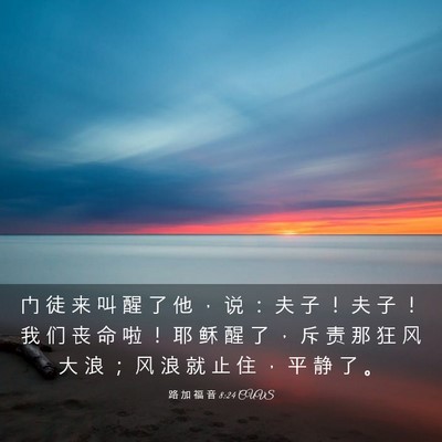 Picture 03 - 路 加 福 音 8:24 CUVS - 门 徒 来 叫 醒 了 他 ， 说 ： 夫 子 - Bible Verse Picture