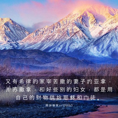 Picture 03 - 路 加 福 音 8:3 CUVS - 又 有 希 律 的 家 宰 苦 撒 的 妻 子 - Bible Verse Picture
