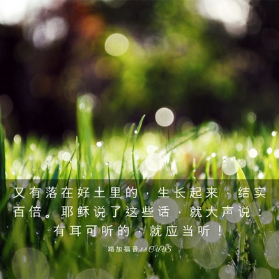 Picture 03 - 路 加 福 音 8:8 CUVS - 又 有 落 在 好 土 里 的 ， 生 长 起 - Bible Verse Picture