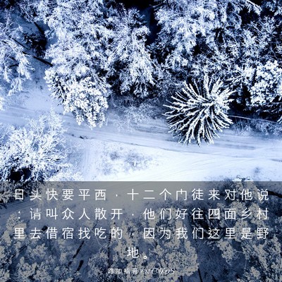 Picture 03 - 路 加 福 音 9:12 CUVS - 日 头 快 要 平 西 ， 十 二 个 门 徒 - Bible Verse Picture