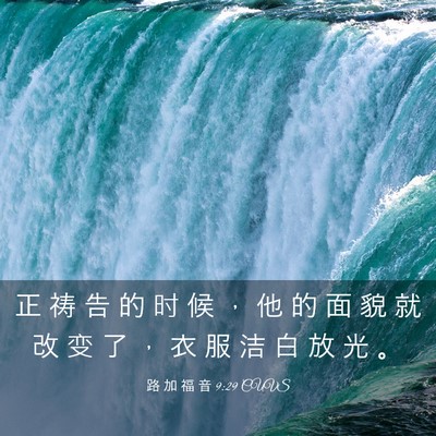 Picture 03 - 路 加 福 音 9:29 CUVS - 正 祷 告 的 时 候 ， 他 的 面 貌 就 - Bible Verse Picture