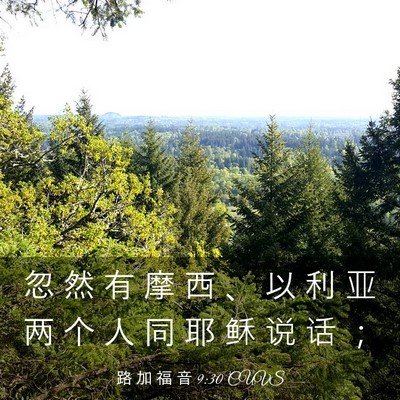 Picture 03 - 路 加 福 音 9:30 CUVS - 忽 然 有 摩 西 、 以 利 亚 两 个 人 - Bible Verse Picture
