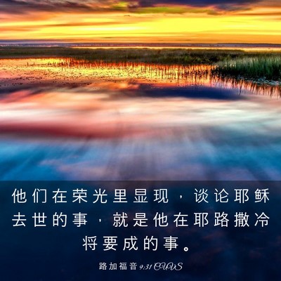 Picture 03 - 路 加 福 音 9:31 CUVS - 他 们 在 荣 光 里 显 现 ， 谈 论 耶 - Bible Verse Picture