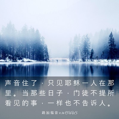 Picture 03 - 路 加 福 音 9:36 CUVS - 声 音 住 了 ， 只 见 耶 稣 一 人 在 - Bible Verse Picture