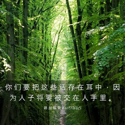 Picture 03 - 路 加 福 音 9:44 CUVS - 你 们 要 把 这 些 话 存 在 耳 中 ， - Bible Verse Picture