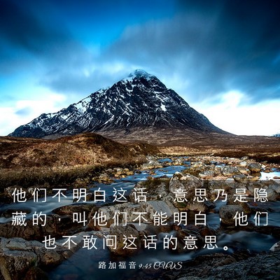 Picture 03 - 路 加 福 音 9:45 CUVS - 他 们 不 明 白 这 话 ， 意 思 乃 是 - Bible Verse Picture