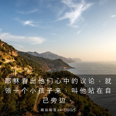 Picture 03 - 路 加 福 音 9:47 CUVS - 耶 稣 看 出 他 们 心 中 的 议 论 ， - Bible Verse Picture