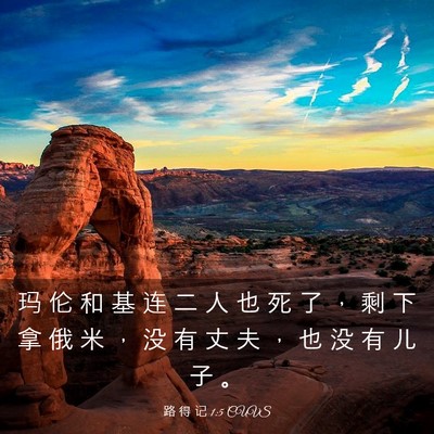Picture 03 - 路 得 记 1:5 CUVS - 玛 伦 和 基 连 二 人 也 死 了 ， 剩 - Bible Verse Picture
