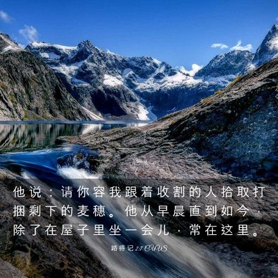Picture 03 - 路 得 记 2:7 CUVS - 他 说 ： 请 你 容 我 跟 着 收 割 的 - Bible Verse Picture