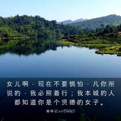 Picture 03 - 路 得 记 3:11 CUVS - 女 儿 啊 ， 现 在 不 要 惧 怕 ， 凡 - Bible Verse Picture