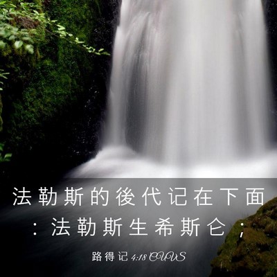 Picture 03 - 路 得 记 4:18 CUVS - 法 勒 斯 的 後 代 记 在 下 面 ： 法 - Bible Verse Picture