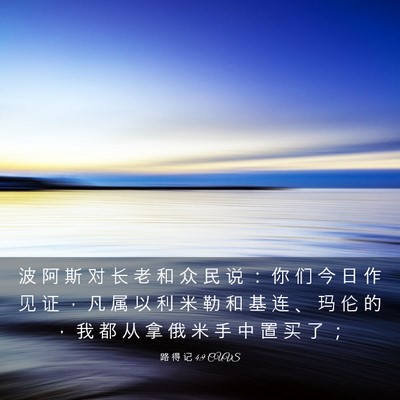 Picture 03 - 路 得 记 4:9 CUVS - 波 阿 斯 对 长 老 和 众 民 说 ： 你 - Bible Verse Picture