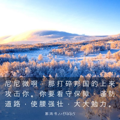 Picture 03 - 那 鸿 书 2:1 CUVS - 尼 尼 微 啊 ， 那 打 碎 邦 国 的 上 - Bible Verse Picture