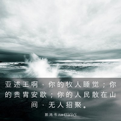 Picture 03 - 那 鸿 书 3:18 CUVS - 亚 述 王 啊 ， 你 的 牧 人 睡 觉 ； - Bible Verse Picture