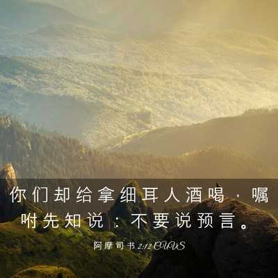 Picture 03 - 阿 摩 司 书 2:12 CUVS - 你 们 却 给 拿 细 耳 人 酒 喝 ， 嘱 - Bible Verse Picture