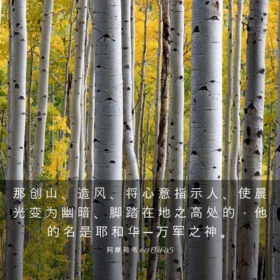 Picture 03 - 阿 摩 司 书 4:13 CUVS - 那 创 山 、 造 风 、 将 心 意 指 示 - Bible Verse Picture