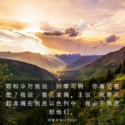 Picture 03 - 阿 摩 司 书 7:8 CUVS - 耶 和 华 对 我 说 ： 阿 摩 司 啊 ， - Bible Verse Picture