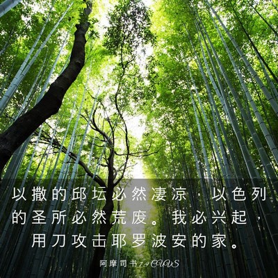 Picture 03 - 阿 摩 司 书 7:9 CUVS - 以 撒 的 邱 坛 必 然 凄 凉 ， 以 色 - Bible Verse Picture