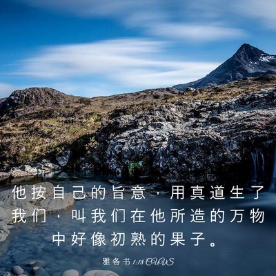 Picture 03 - 雅 各 书 1:18 CUVS - 他 按 自 己 的 旨 意 ， 用 真 道 生 - Bible Verse Picture
