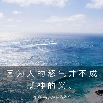 Picture 03 - 雅 各 书 1:20 CUVS - 因 为 人 的 怒 气 并 不 成 就 神 的 - Bible Verse Picture