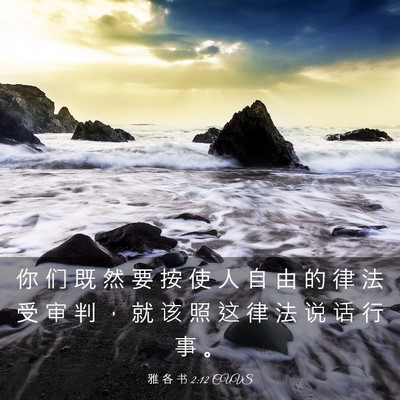 Picture 03 - 雅 各 书 2:12 CUVS - 你 们 既 然 要 按 使 人 自 由 的 律 - Bible Verse Picture