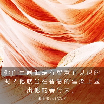 Picture 03 - 雅 各 书 3:13 CUVS - 你 们 中 间 谁 是 有 智 慧 有 见 识 - Bible Verse Picture