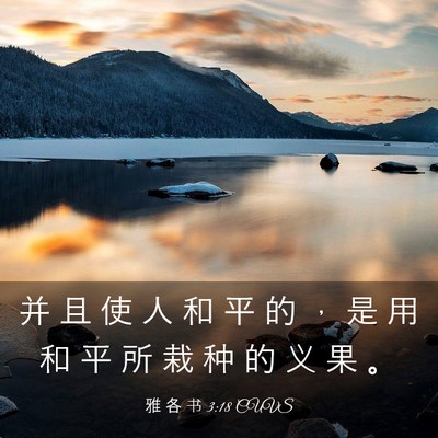 Picture 03 - 雅 各 书 3:18 CUVS - 并 且 使 人 和 平 的 ， 是 用 和 平 - Bible Verse Picture