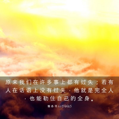 Picture 03 - 雅 各 书 3:2 CUVS - 原 来 我 们 在 许 多 事 上 都 有 过 - Bible Verse Picture
