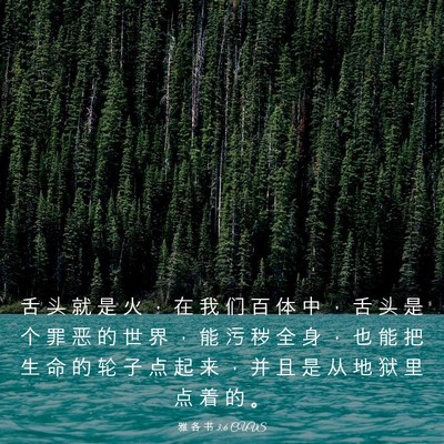 Picture 03 - 雅 各 书 3:6 CUVS - 舌 头 就 是 火 ， 在 我 们 百 体 中 - Bible Verse Picture