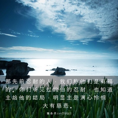 Picture 03 - 雅 各 书 5:11 CUVS - 那 先 前 忍 耐 的 人 ， 我 们 称 他 - Bible Verse Picture