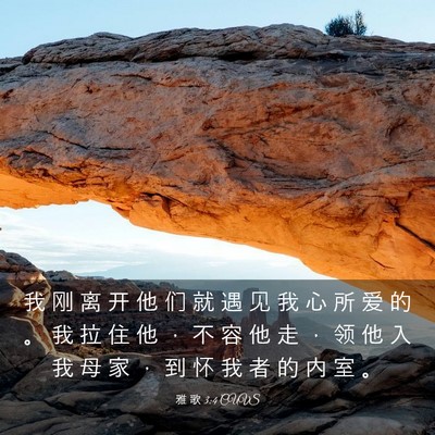 Picture 03 - 雅 歌 3:4 CUVS - 我 刚 离 开 他 们 就 遇 见 我 心 所 - Bible Verse Picture