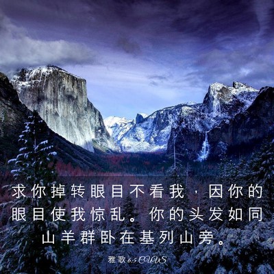 Picture 03 - 雅 歌 6:5 CUVS - 求 你 掉 转 眼 目 不 看 我 ， 因 你 - Bible Verse Picture