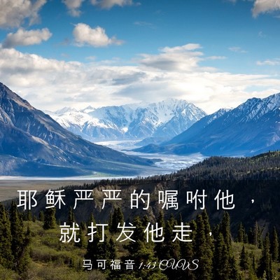 Picture 03 - 马 可 福 音 1:43 CUVS - 耶 稣 严 严 的 嘱 咐 他 ， 就 打 发 - Bible Verse Picture