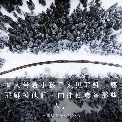 Picture 03 - 马 可 福 音 10:13 CUVS - 有 人 带 着 小 孩 子 来 见 耶 稣 ， - Bible Verse Picture