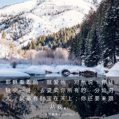 Picture 03 - 马 可 福 音 10:21 CUVS - 耶 稣 看 着 他 ， 就 爱 他 ， 对 他 - Bible Verse Picture