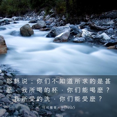 Picture 03 - 马 可 福 音 10:38 CUVS - 耶 稣 说 ： 你 们 不 知 道 所 求 的 - Bible Verse Picture