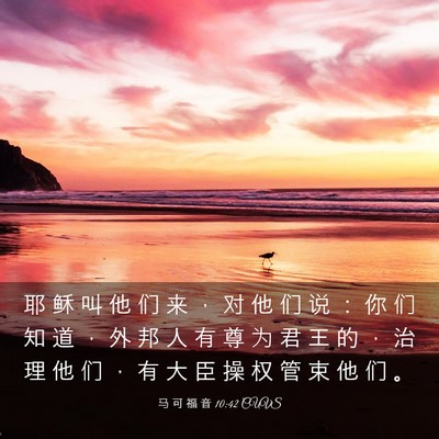 Picture 03 - 马 可 福 音 10:42 CUVS - 耶 稣 叫 他 们 来 ， 对 他 们 说 ： - Bible Verse Picture
