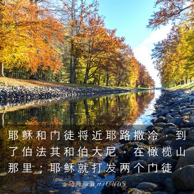 Picture 03 - 马 可 福 音 11:1 CUVS - 耶 稣 和 门 徒 将 近 耶 路 撒 冷 ， - Bible Verse Picture