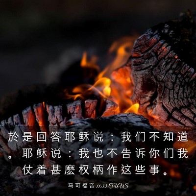 Picture 03 - 马 可 福 音 11:33 CUVS - 於 是 回 答 耶 稣 说 ： 我 们 不 知 - Bible Verse Picture