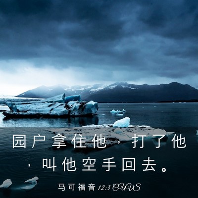 Picture 03 - 马 可 福 音 12:3 CUVS - 园 户 拿 住 他 ， 打 了 他 ， 叫 他 - Bible Verse Picture