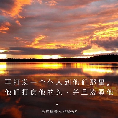 Picture 03 - 马 可 福 音 12:4 CUVS - 再 打 发 一 个 仆 人 到 他 们 那 里 - Bible Verse Picture