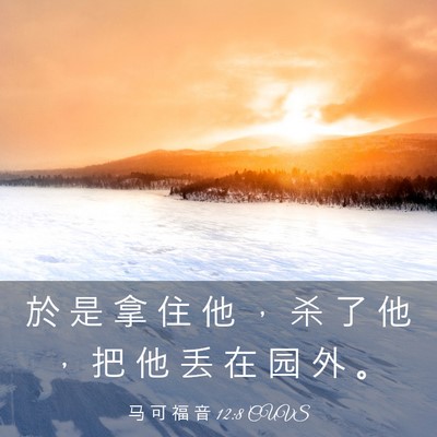Picture 03 - 马 可 福 音 12:8 CUVS - 於 是 拿 住 他 ， 杀 了 他 ， 把 他 - Bible Verse Picture