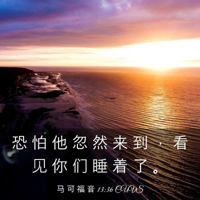 Picture 03 - 马 可 福 音 13:36 CUVS - 恐 怕 他 忽 然 来 到 ， 看 见 你 们 - Bible Verse Picture