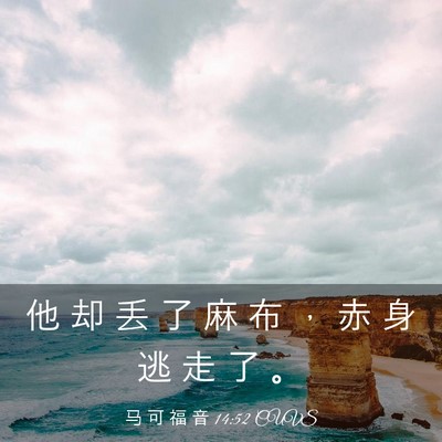 Picture 03 - 马 可 福 音 14:52 CUVS - 他 却 丢 了 麻 布 ， 赤 身 逃 走 了 - Bible Verse Picture
