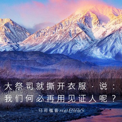Picture 03 - 马 可 福 音 14:63 CUVS - 大 祭 司 就 撕 开 衣 服 ， 说 ： 我 - Bible Verse Picture