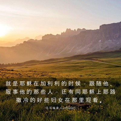 Picture 03 - 马 可 福 音 15:41 CUVS - 就 是 耶 稣 在 加 利 利 的 时 候 ， - Bible Verse Picture