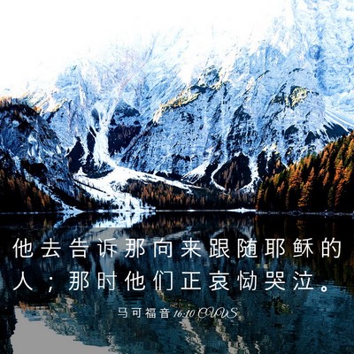 Picture 03 - 马 可 福 音 16:10 CUVS - 他 去 告 诉 那 向 来 跟 随 耶 稣 的 - Bible Verse Picture