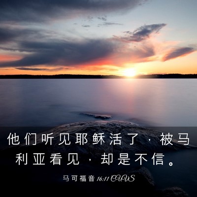 Picture 03 - 马 可 福 音 16:11 CUVS - 他 们 听 见 耶 稣 活 了 ， 被 马 利 - Bible Verse Picture